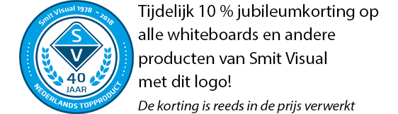 Tot 10% korting op SMIT VISUAL producten SMIT VISUAL Jubileum logo 10% korting